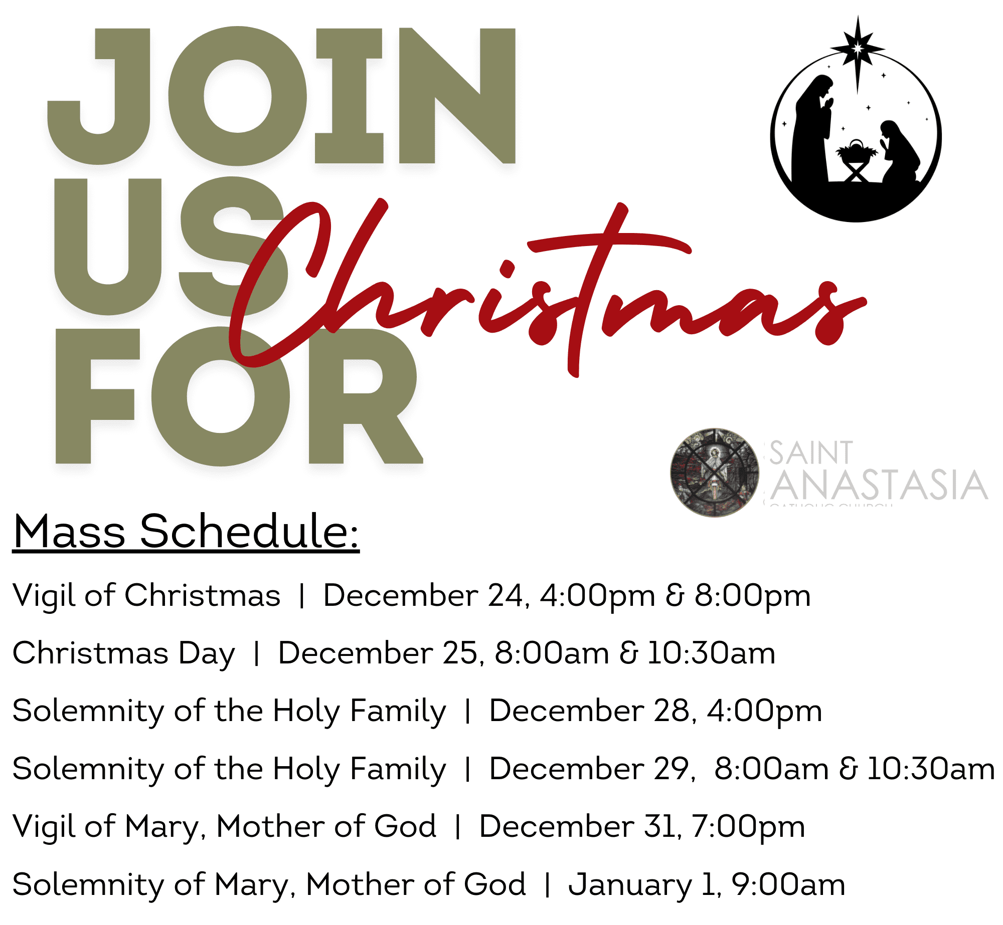 Join us for Christmas!